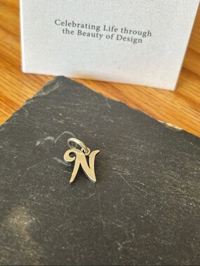 New James Avery N script initial charm Sterling silver
